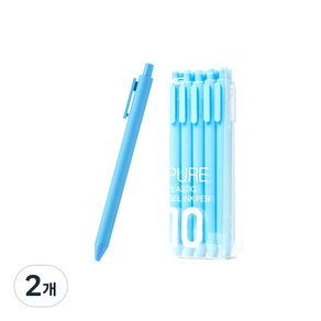 KACO PURE 컬러 소프트 젤펜 블랙심 0.5mm 10p, 스카이블루, 2개