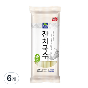 면사랑 잔치국수 중면, 900g, 6개