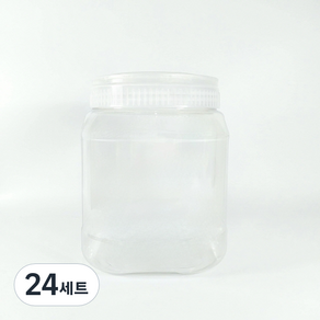 대광구 사각 용기 2L + 캡 투명 페트병 세트, 24세트, 단품