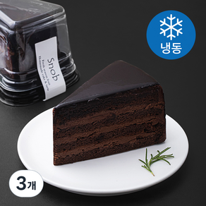 스노브 가또쇼콜라 조각 케이크 (냉동), 140g, 3개