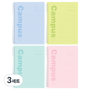 핑크풋 5000 파스텔 캠퍼스 대학노트 4종 세트, Blue, Geen, Mint, Pink, 3세트