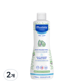 무스텔라 멀티 센서리 버블 배스 유아입욕제, 750ml, 2개