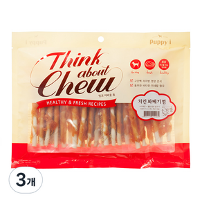 퍼피아이 띵크어바웃츄 꽈베기껌, 치킨, 240g, 3개