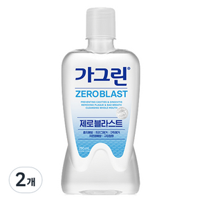 가그린 제로 블라스트 구강세정제, 750ml, 2개