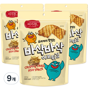 어가찬 소리까지 맛있는 바삭바삭 어포튀김, 100g, 9개