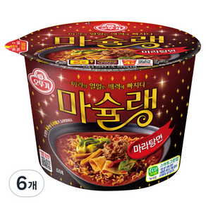 오뚜기 마슐랭 마라탕면 용기 130g, 6개