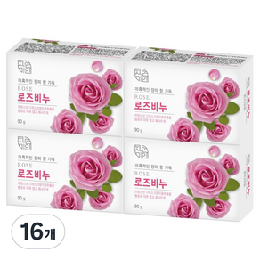 자연미인 로즈비누 장미향, 90g, 16개