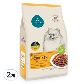 피니키 2개월령부터 전연령 소프트볼 치킨 소프트 사료, 닭, 1.5kg, 2개