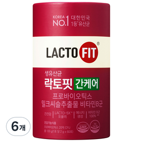 락토핏 종근당건강 간케어 유산균 60p, 120g, 6개