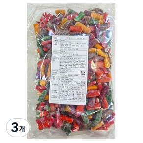 미니꼬 대용량 벌크 비건젤리 멀티컬러 사우어 펜슬, 2kg, 3개