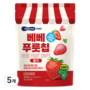 베베쿡 유아용 베베 푸룻칩 딸기, 12g, 5개