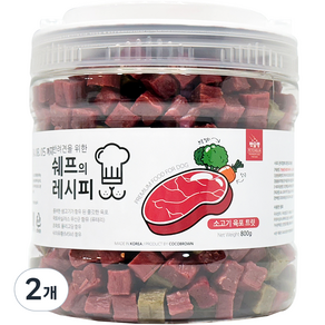 펫슐랭 반려견을 위한 쉐프의 레시피 트릿, 소고기육포, 800g, 2개