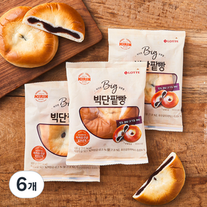 기린 빅단팥빵, 100g, 6개