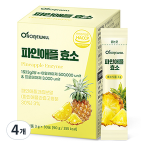 로니웰 파인애플 효소, 30정, 90g, 4개