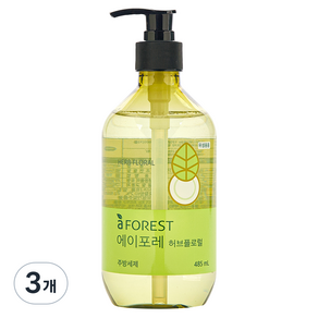 에이포레 유한양행 용기 주방세제 허브플로럴향, 485ml, 3개