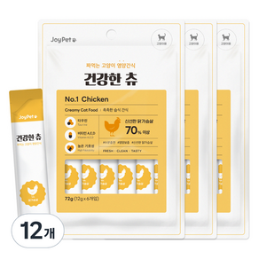 조이펫 고양이 건강한 츄 간식 6p, 닭가슴살, 72g, 12개