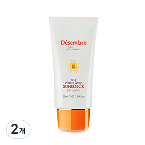 데쌍브르 EGF 워터 드롭 선블록 SPF40 PA++, 50ml, 2개