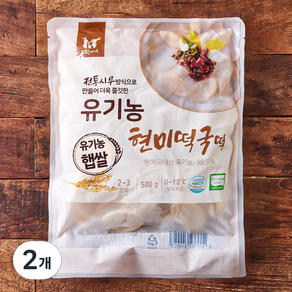 떡찌니 유기농 현미 떡국떡, 500g, 2개