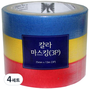 피닉스엔덕수 칼라 마스킹 테이프 3p 25mm x 13m, 4세트