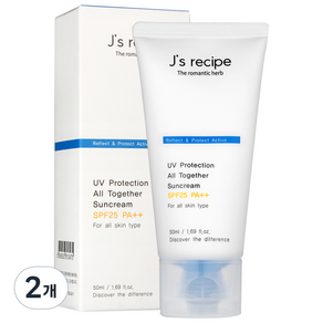 제이스레시피 UV 프로텍션 올 투게더 선크림 SPF25 PA++, 50ml, 2개