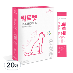 락토펫 고양이 영양제 스틱형, 장건강/유산균, 1.5g, 20개