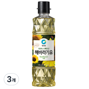 청정원 해바라기유, 500ml, 3개