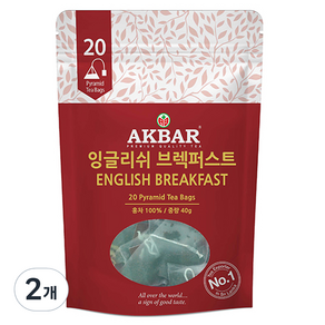 아크바 잉글리쉬 브렉퍼스트 피라미드 티백, 2g, 20개입, 2개, 2g