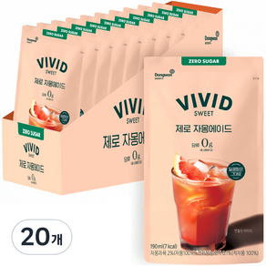 비비드스위트 제로 자몽 에이드, 190ml, 20개