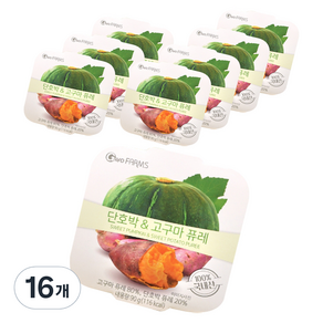 가보팜스 단호박 고구마 퓨레, 90g, 16개