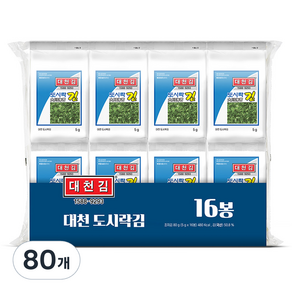 대천김 재래 도시락김 DC1128, 5g, 80개