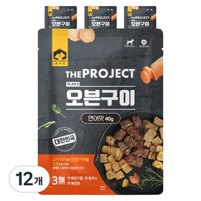 펫러닝 강아지 더 프로젝트 PLAN5 오븐구이 사료, 연어맛, 40g, 12개