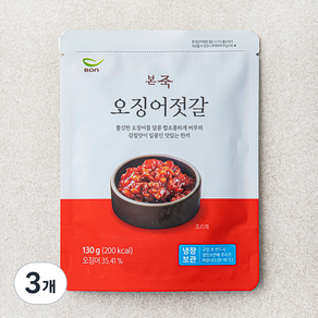 본죽 오징어젓갈, 130g, 3개