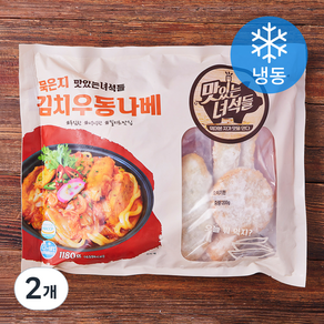 맛있는녀석들 묵은지 김치우동 나베 (냉동), 1180g, 2개