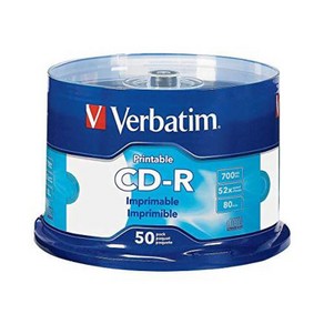 버바팀 CD-R 700mb 프린터블 52X 공디스크 케이크 50p