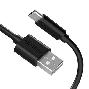 초텍 USB A to C타입 고속 충전 케이블, 1m, 블랙, 1개