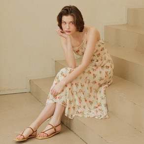 오앨 여성용 FLOWER LACE SLIP DRESS