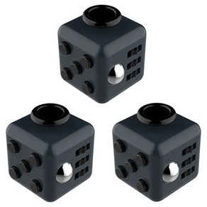 댓츠댓 키덜트 피젯 6면 큐브 3p, 블랙블랙, 3개