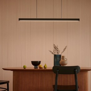 한샘 스테이 LED 라인 펜던트 조명 120cm, 블랙