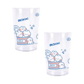 릴팡 미니니 투명 파티 점보컵 470ml, 혼합색상, 2개