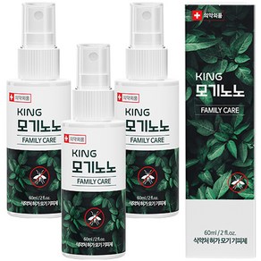 킹 모기노노 모기 기피제 스프레이, 60ml, 3개