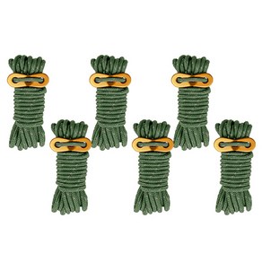 PDS스포츠 캠핑 텐트 고정용 두꺼운 4mm 로프 6개, 다크그린