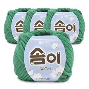 필립섬유 쎄비 솜이 패브릭얀 뜨개실 65g, 초록, 4개