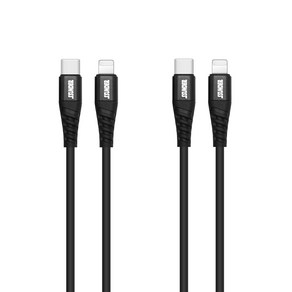 썬더 USB C to 8핀 3A 아이폰 충전 데이터 케이블 2p, 1.5m, 블랙, 2개