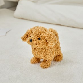 모던하우스 산책하는 미니 강아지 인형 푸들, 25cm, 브라운, 1개