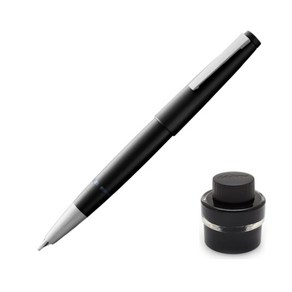 LAMY 2000 마크롤론 만년필 14K + 병잉크, F, 블랙(만년필), 블랙(잉크)