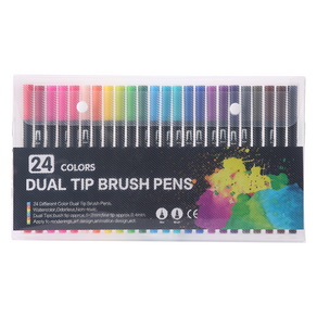 동아피엠에스 DUAL TIP BRUSH PENS, 1개, 24색