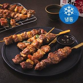 명품조선 돼지훈제 야채꼬치 8꼬치 460g + 소스 50g 세트 (냉동)