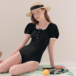 로라로라 여성용 BUTTON SWIMSUIT BLACK