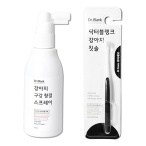 닥터블랭크 강아지 구강청결 스프레이 복숭아향 120ml + 초미세모 칫솔 세트, 1세트