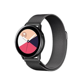 갤럭시 워치3/워치4클래식 41mm 스테인레스 스트랩 I66, 블랙 스테인리스, 1개